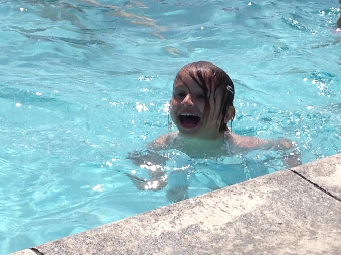 child swimming